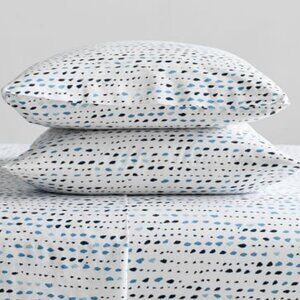 West Elm Organic Pebble Dots Pillowcase, Standard, Set of 2 - Midnight - NWT
